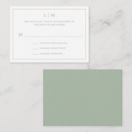 Cartão De Notas RSVP de Casamento de Orçamento do Monograma Verde 