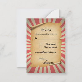 Cartão De Notas RSVP de Casamento do Tema do Circo