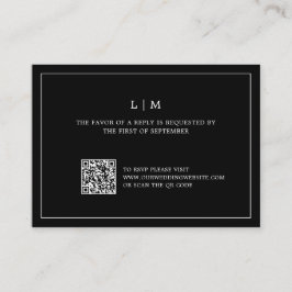Cartão De Notas RSVP de Casamento Elegante de Código QR de Monogra