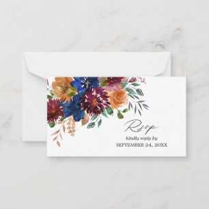 Cartão De Notas RSVP de Refeições 2SM Floral de Borda do Orçamento
