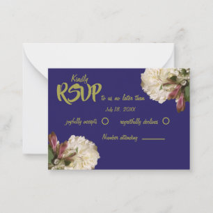 Cartão De Notas RSVP Floral Botânica Real Clássica