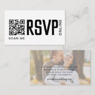 Cartão De Notas RSVP Online Código QR Casamento de Website de Casa