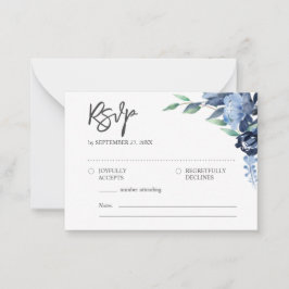 Cartão De Notas RUPTOR RSVP - Flores Azuis Elegantes Russas
