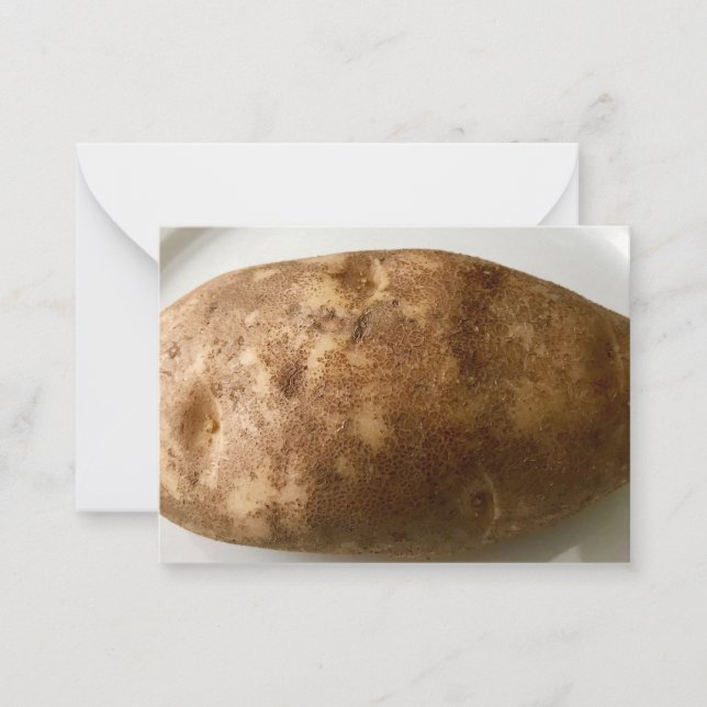 Cartão De Notas Russet Potato on White Plate Photograph (Frente)