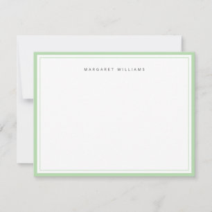 Cartão De Notas Sage Green Border Simples Minimalista