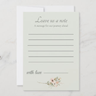 Cartão De Notas Sage Green Wedding Keepsake Insert
