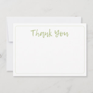 Cartão De Notas Sage Verde Branco Elegante Churrasco de Bebê Neutr