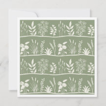 Sage Verde Delicado Silhueta Botânica Minimalista