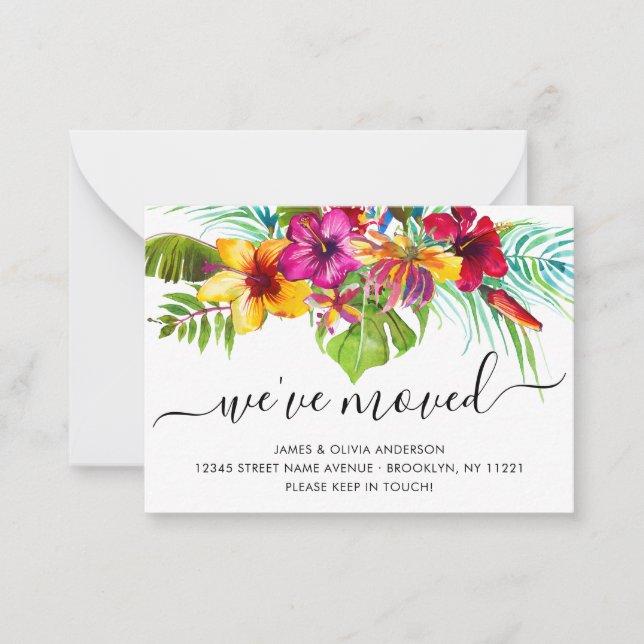 Cartão De Notas Saídas Tropicais Orçamentárias Mudamos de novo par (Frente)