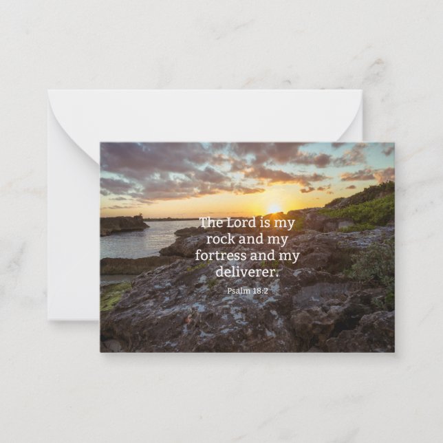 Cartão De Notas Salmo 18:2, verso das escrituras (Frente)