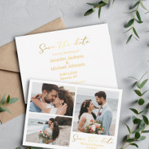 salve a data caligrafia dourada colagem casamento