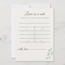 Cartão De Notas Sand Dollar Wedding Message Cards |