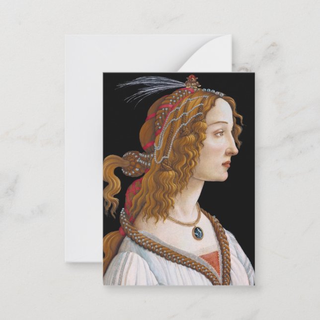 Cartão De Notas Sandro Botticelli - Retrato de Simonetta Vespucci (Frente)