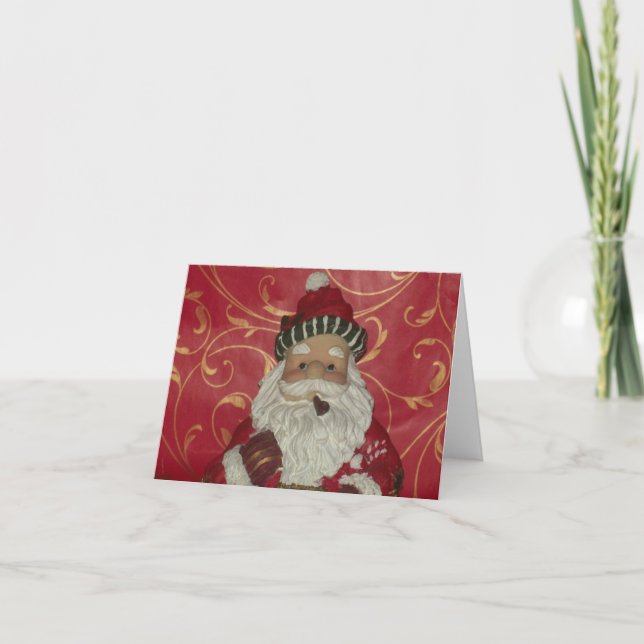 Cartão De Notas Santa Photo Folded Note Card (Frente)