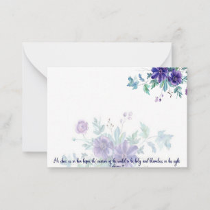 Cartão De Notas Santo e irrepreensível, floral de aquarela roxa