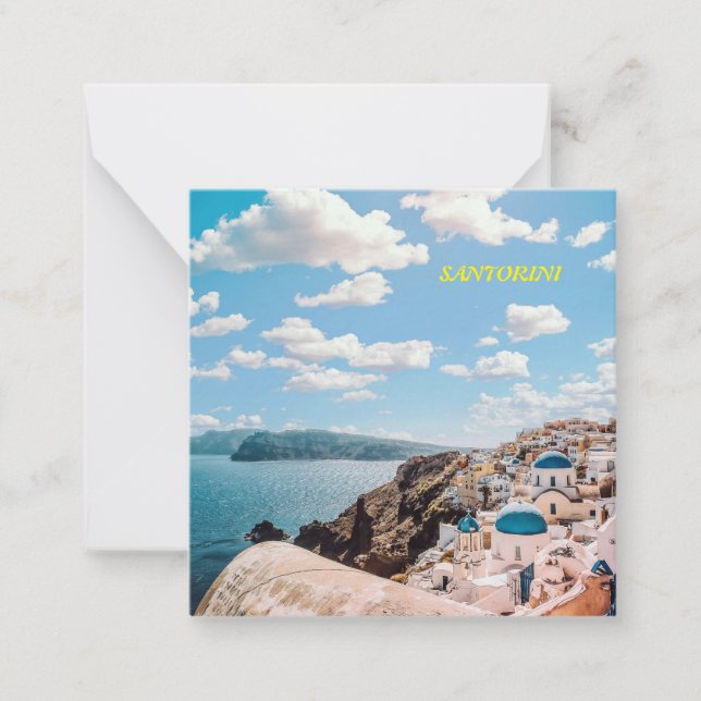 Cartão De Notas Santorini, Grécia Beach House (Frente)