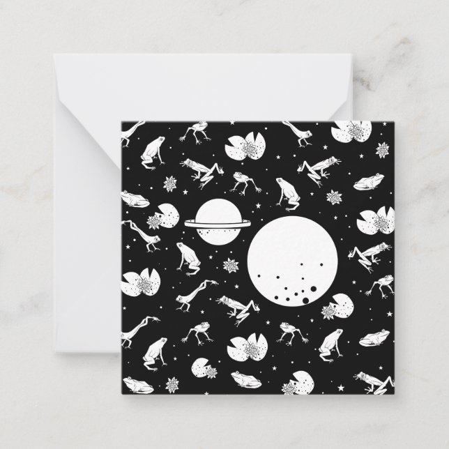 Cartão De Notas Sapos no espaço (Frente)