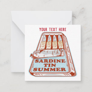 Cartão De Notas Sardine no verão