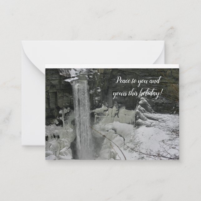 Cartão De Notas Saudação de Feriado - Taughannock Falls (Frente)