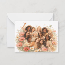 Cartão De Notas Saudação Personalizada do Dia das Mulheres Floral 