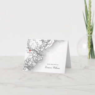 Cartão De Notas Savannah GA Elegante Black and White Desk de