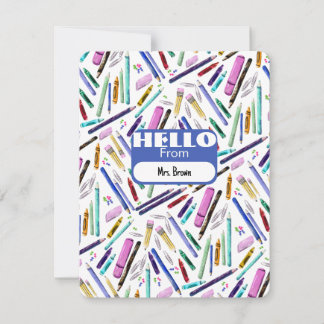 Cartão De Notas School supplies pattern