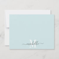 Script Branco Azul Pastel Monograma Personalizado