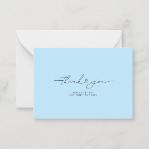 Cartão De Notas Script de Agradecimento Coração Elegante 3,5"X2,5"