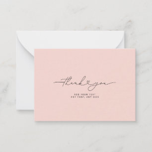 Cartão De Notas Script de Agradecimento Coração Elegante 3,5"X2,5"