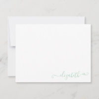 Script de Coração Verde da Mint Elegante Moderna