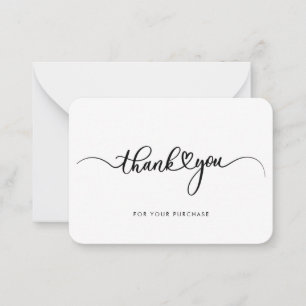 Cartão De Notas Script de logotipo de empresa moderno - Obrigado