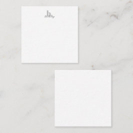 Cartão De Notas Script Elegante Simples de Monograma Moderno