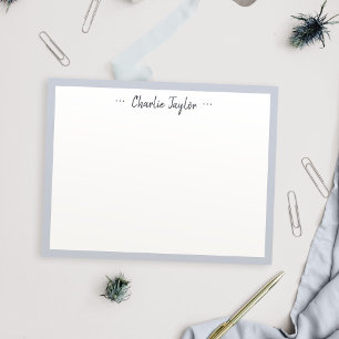 Cartão De Notas Script minimalista de Cinzas significa personaliza