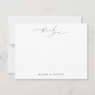 Cartão De Notas Script Mínimo Obrigado Papel de Carta Personalizad