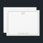 Cartão De Notas Script Monograma Bonito Carta da Família Verde<br><div class="desc">Este design apresenta uma borda dupla fina com espaço para um monograma bonito de script na parte superior e nome/texto na parte inferior. Clique no botão personalizar se quiser ajustar os elementos de design e/ou modificar o texto! Variações deste design, cores adicionais, além de coordenar produtos estão disponíveis em nosso...</div>