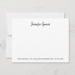 Cartão De Notas Script preto clássico em branco profissional manus