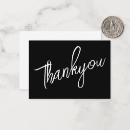 Cartão De Notas Script Thankyou Black