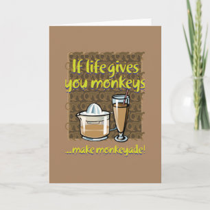 Cartão De Notas Se a vida lhe der macacos Brown BG Dobrado