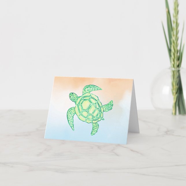 Cartão De Notas Sea turtle note card (Frente)
