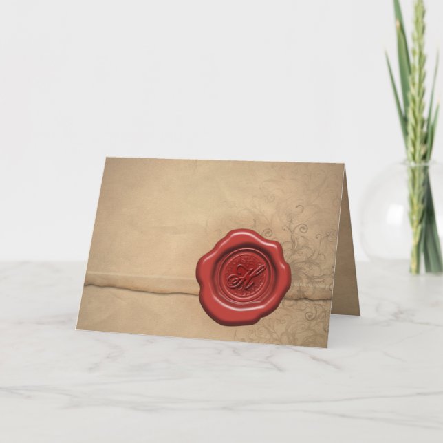 Cartão De Notas Sealing wax monogram: Letter H (Frente)