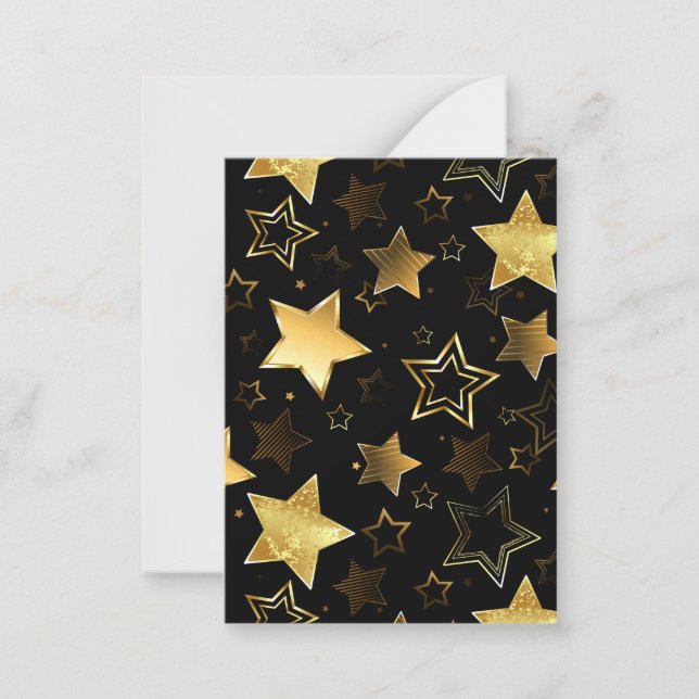 Cartão De Notas Seamless pattern with Golden Stars (Frente)