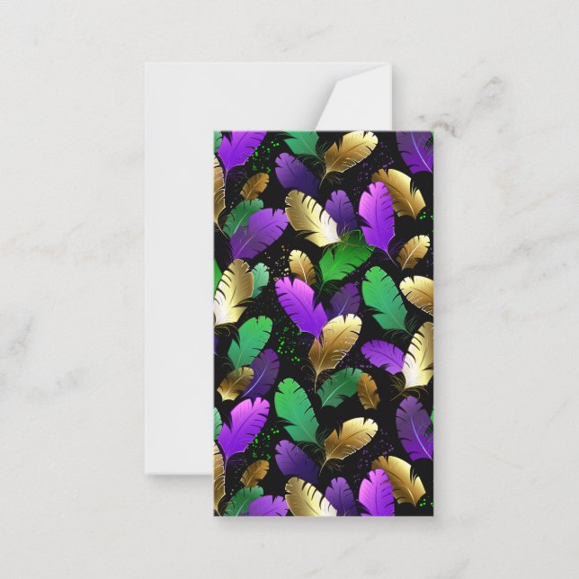 Cartão De Notas Seamless Pattern with Mardi Gras feathers (Frente)