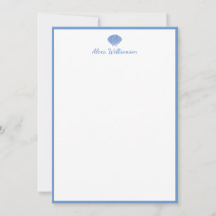 Cartão De Notas Seashell azul clássico artigos de papelaria