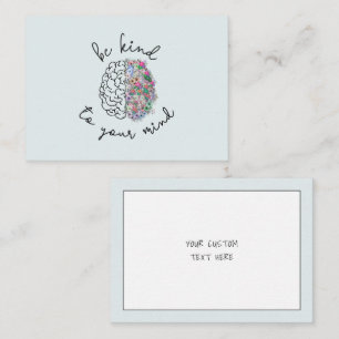 Cartão De Notas Seja gentil com sua mente, cérebro flexível, saúde