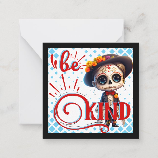 Cartão De Notas Seja Gentil Crânio de Açúcar (Frente)