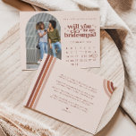 Cartão De Notas Seja Minha Coluna De Ponta | Foto e calendário<br><div class="desc">Você será minha dama de honra, madrinha de casamento, dama de honra ou carta de casamento de garotas de flores que fará suas garotas sorrir e deixá-las com uma lembrança que elas vão gostar por muitos anos! Apresentando fundo cor-de-rosa pincelado, toques de terra cotta e faces de tendência. Mova o...</div>
