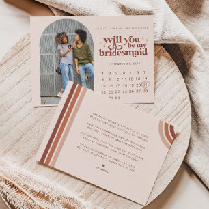 Cartão De Notas Seja Minha Dama de Honra Foto & Calendário