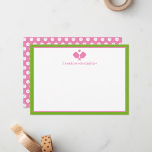 Cartão De Notas Seletor de Nomes Personalizados Verdes Rosa