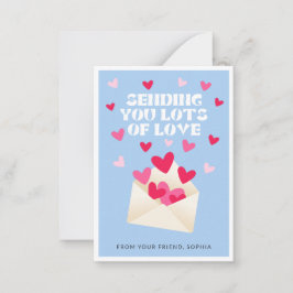 Cartão De Notas Sending Love Mail Hearts Envelope Valentine's Day