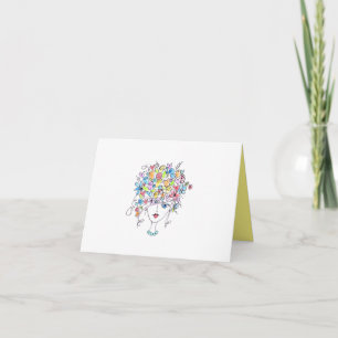 Cartão De Notas Senhora flor-de cabelo artística